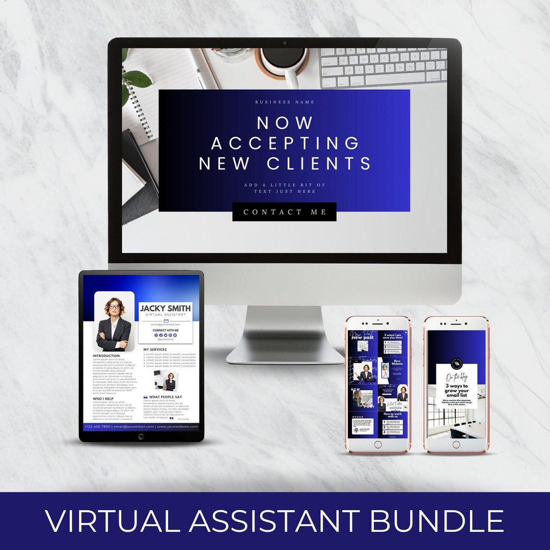 Canva Website Template for Virtual Assistant Service | Editable ...