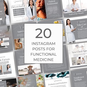Social Media Posts for Functional Medicine Practitioners | Editable Done For You Educational Content for Instagram Feed | Instant Download