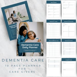 Dementia Care Planner Template for Care Givers | Editable and Printable Booklet to Manage Day-to-Day Tasks and Track Important Details