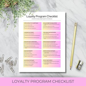 Checklist loyaliteitsprogramma voor salons, spa's en andere bedrijven Een klantenbeloningssysteem opzetten | Bewerkbare en afdrukbare richtlijnen