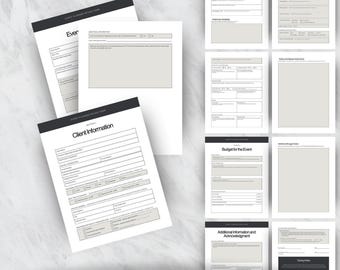 Editable Event Planner Questionnaire and Intake Form for Client Onboarding | Perfect for Wedding Organizers and Professional Party Planners