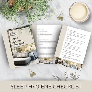 Sleep Hygiene Checklist for Healthy Sleep and Improvement | Therapy Handout and Mental Health Tool for Therapists, Sleep Clinics and Parents
