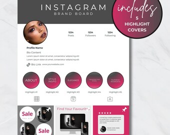 Brand Guidelines Template | Instagram Highlights | Editable Canva Kit