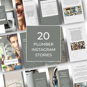 Plumber Social Media Instagram Story Templates | Editable Done For You Content for Plumbing Businesses | Digital Marketing and Promotion