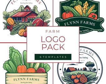 Editable Farm Logo Pack | Templates for Homesteads and Organic Product Sellers | Small Business Branding and Marketing Tools