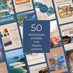 Travel Agent Canva Instagram Stories, Travel Agent Content, Travel Social Media, Instant Download, Travel Agency Marketing Templates