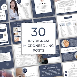 Microneedling Instagram Template, Editable Done For You Content, Instant Download, Esthetician Skin Care Treatment Social Media Posts