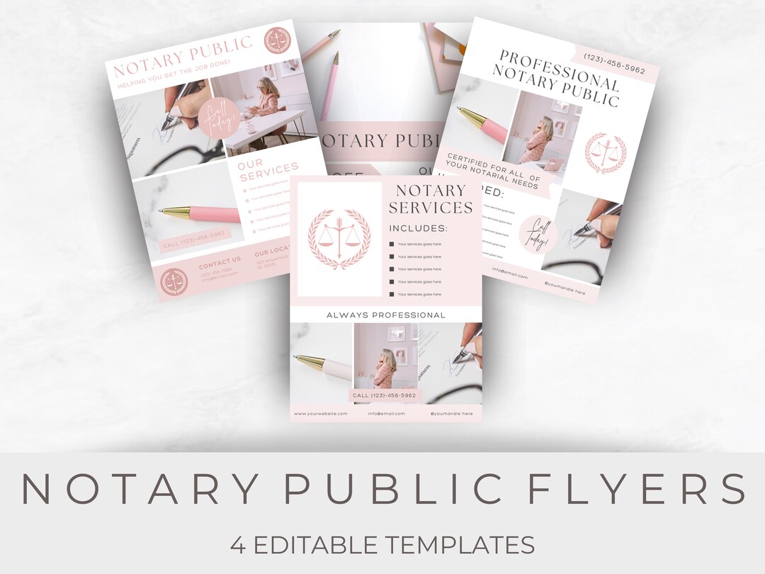 Notary Flyer Template Notary Public Flyer Notary Marketing - Etsy