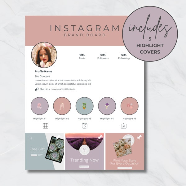 Instagram Brand Guidelines, Editable Highlight Cover Templates, Instant Download, Brand Strategy and Identity Kit for Social Media, Soft