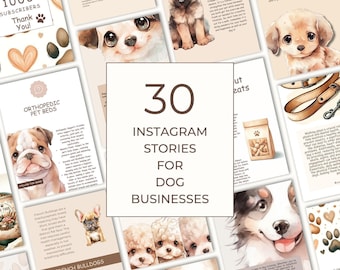 Social Media Templates | Dog Business Instagram Stories | Editable Canva Pack