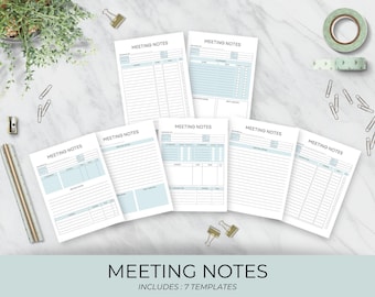 Meeting Notes Vorlage: Bearbeitbarer, druckbarer Projektplaner