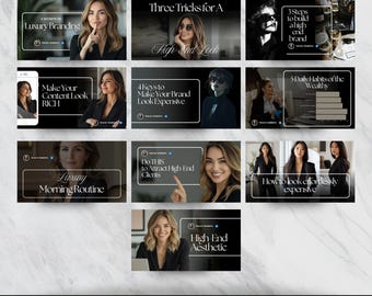 Luxury Youtube Thumbnail Templates for Canva | Editable Aesthetic Bundle | Minimalist YouTube Branding Kit | Thumbnail Bundle Download