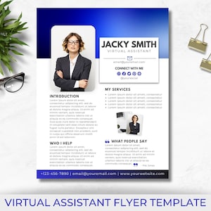 Virtual Assistant Flyer Templates | VA Branding and Marketing | Instant Download | Editable Canva Template | Small Business Tools