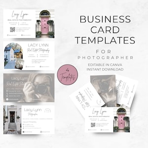 -Fotograf Visitenkarten Visitenkarten | Visitenkarten mit Fotografien | Sofortdownload | Canva Vorlage | Foto Visitenkarten Design
