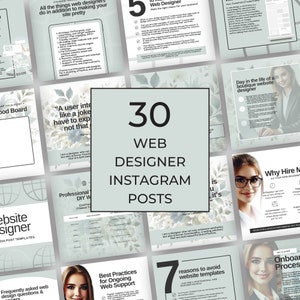 Social Media Posts for Web Designer | Editable Templates with Done For You Content for your Instagram Feed | Web Builders Digital Marketing