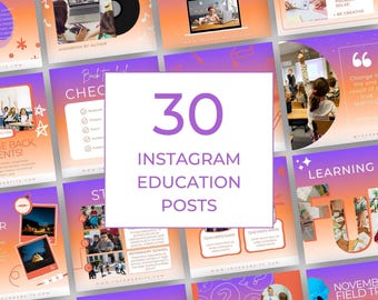 Instagram Templates Canva For Education | School Social Media | Kids Early Education | Instant Download | Kindergarten Posts | Daycare Posts