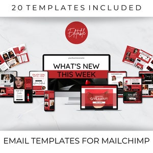 Email Marketing Template Mailchimp | Mailchimp Email Newsletter Templates | Instant Download | Email Design | Template For Canva | Editable