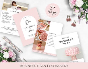 Bakery Business Plan Template | Editable, Printable 75 Page Booklet