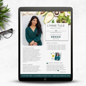 Health Coach Flyer | Wellness And Health | Instant Download | Nutrition Template | Business Template For Coach | Healthy Lifestyle Template image 2