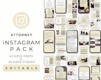 Attorney Instagram Post | Lawyer Social Posts | Law Firm Template | Law Office Marketing | Instant Download | Social Media Posts | Editable