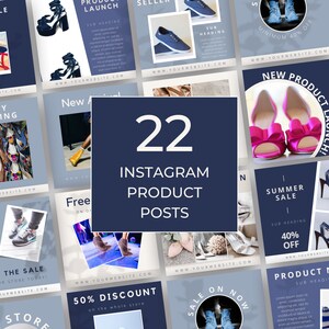 Instagram Templates Canva | Instagram Feed | Instagram Influencer Templates | Marketing Templates | Navy Feed | Business Instagram | MM007