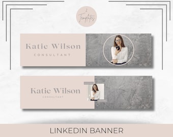 Plantilla de banner de fondo de Linkedin / Banner de redes sociales editable / Descarga instantánea / Plantilla Canva / Banner profesional / MM001