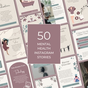 Mental Health Instagram Story, Canva Template, Instant Download, Psychology IG Post, Therapist And Psychotherapist Insta Engagement Booster