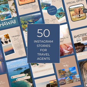 Travel Agent Canva Instagram Stories, Travel Agent Content, Travel Social Media, Instant Download, Travel Agency Marketing Templates