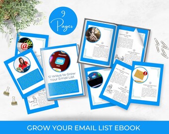 How To Grow Your Email List Ebook, Lead Magnet Business Template, Editable And Printable Ebook, Instant Download, Email Marketing Help