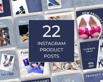 Plantillas de Instagram Canva / Feed de Instagram / Plantillas de influencers de Instagram / Plantillas de marketing / Feed de la Marina / Instagram de negocios / MM007