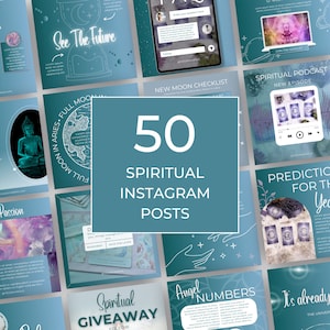 Spiritual Instagram Post Templates | Law Of Attraction Templates | Moon Magic | Tarot Reader | Mystical Canva Templates | Spiritual Coach