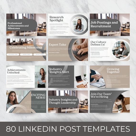 Linkedin Post Templates for Marketing Professionals, Entrepreneurs, Social Media Managers and Job Seekers Looking To Enhance Their Profiles
