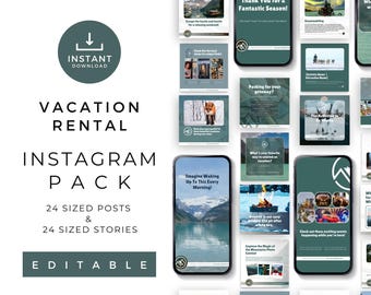 Vacation Rental Marketing Templates | Editable Instagram Posts and Stories
