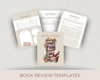 Pacote de modelos de resenhas de livros, modelos Canva editáveis e imprimíveis para amantes de livros, Bookstagrammers e criadores de Booktok, download instantâneo