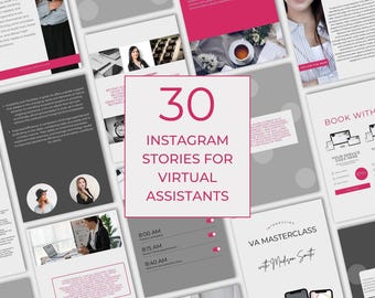 Ready To Use Instagram Stories For Virtual Assistant, Done For You Content Creation, Instant Download, Editable Marketing Templates