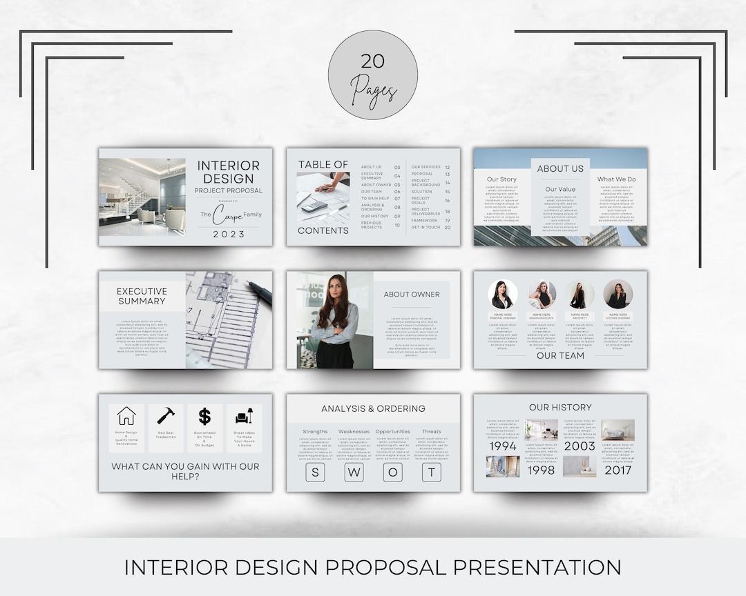 Versatile Proposal Design Interior Designer Project Proposal | Editable and Versatile Template ...