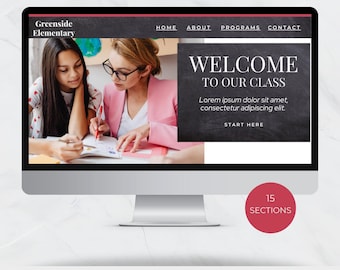 Canva Website Template Teacher | Done For You Website | One Page Website | Instant Download | Teacher Template | Editable Website Design