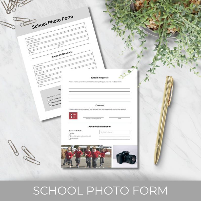 School Photo Order Form Template for Photographers, Schools and Day ...