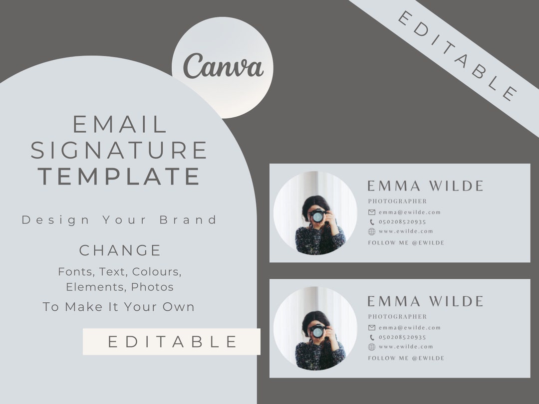 Email Signature Template Canva Business Email Signature - Etsy