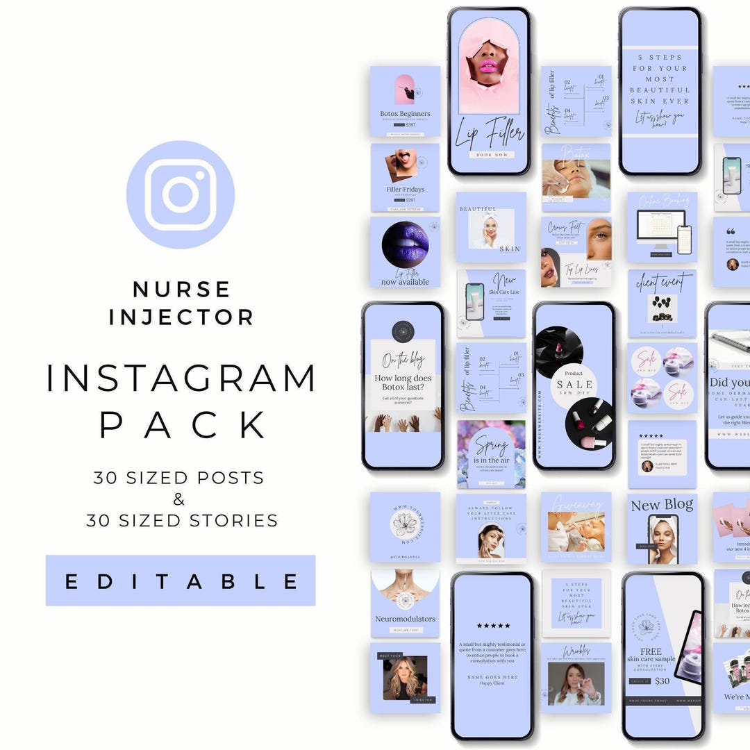 Nurse Injector Instagram Templates | Botox & Filler Social Media ...