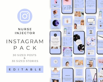 Nurse Injector Instagram Templates | Botox & Filler Social Media | Editable Designs