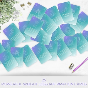 Cartes de perte de poids | Affirmations saines | Cartes imprimables | Téléchargement instantané | Perdre du poids | Affirm Card numérique | Cartes d'encouragement