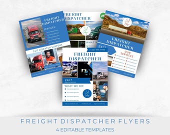 Freight Dispatcher Flyer Template | Crafted Specifically for the Logistics and Transportation Sector | Editable and Printable Marketing Tool