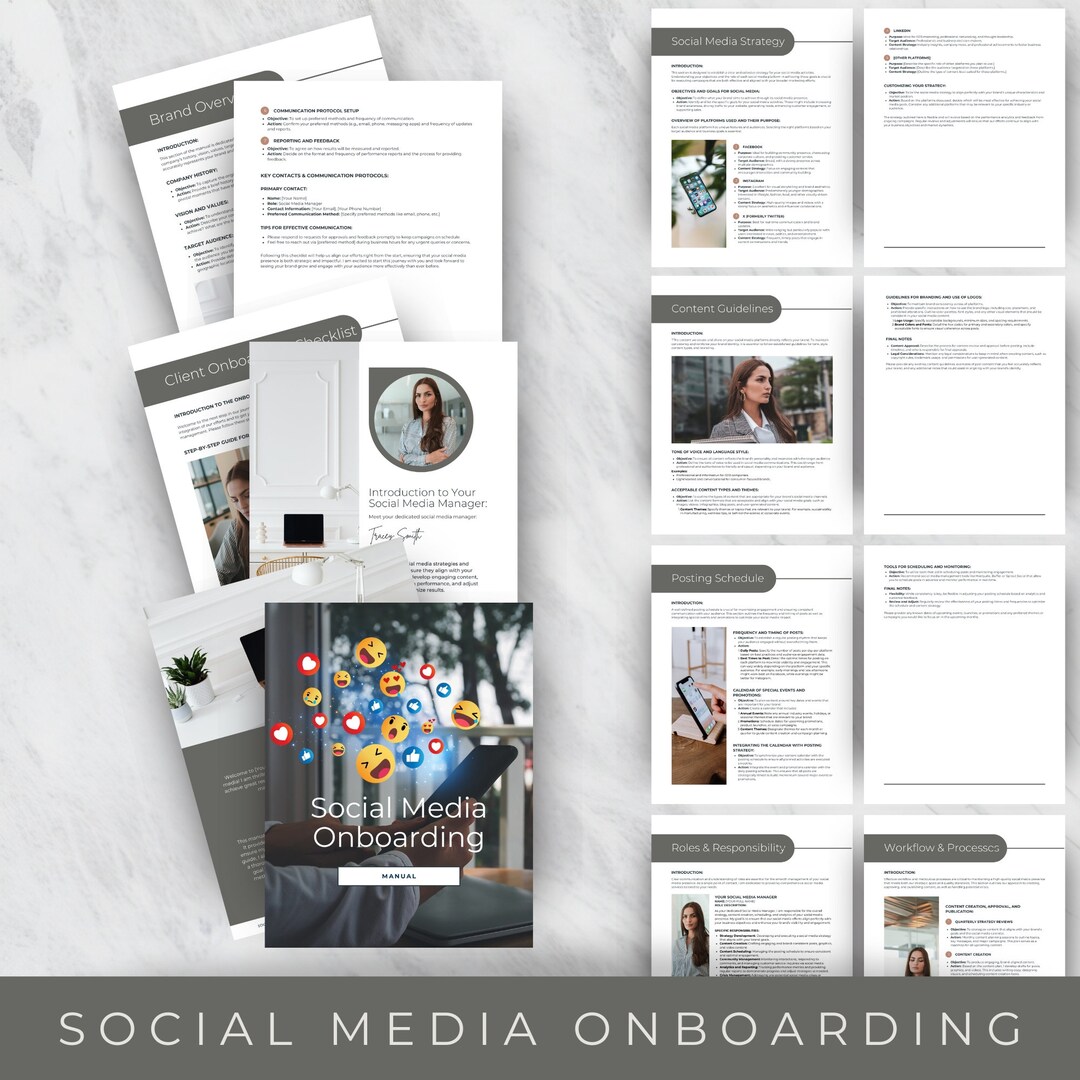 Social Media Onboarding Manual Template for Managers and Clients to