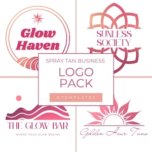 Logotipos para empresas de bronceado en aerosol / Plantillas editables e imprimibles