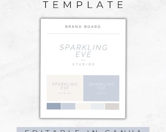 Branding Richtlinien Tafel, Brand Kit Vorlage, Canva Branding Kit, Sofort Download, Business Branding, Brand Board Vorlage, MM005