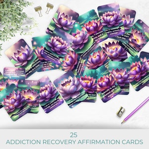 Cartes d'affirmation pour le rétablissement de la toxicomanie, cadeau pour la sobriété pour les alcooliques anonymes, téléchargement immédiat, cadeau de rétablissement imprimable, ressources thérapeutiques