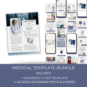 Medical Template Bundle, Medical Instagram Stories For Health Care Professionals, Editable Social Media Posts, Printable Doctor Flyer
