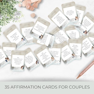 Affirmation Cards for Couples Therapy | Editable Done For You Templates | Marriage Counselling Tools to Encourage Healthy Relationships