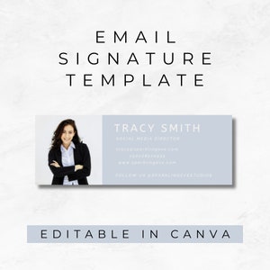 Gepersonaliseerde handtekening voor e-mail, canva-e-mailsjabloon voor professionals zoals makelaars, fotografen, docenten, directe download, MM005